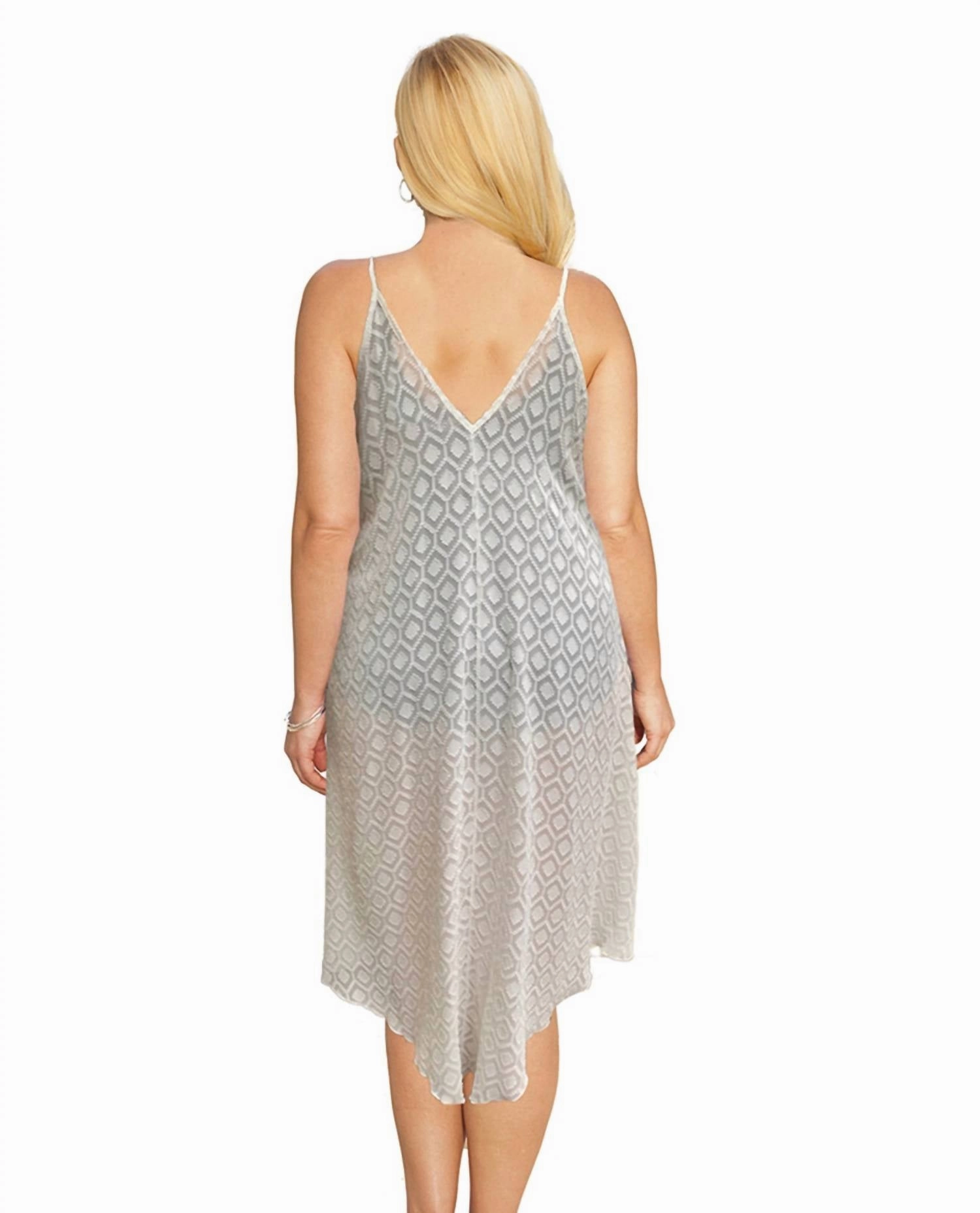 Plus Size V-Bottom Cover Up Dress In White