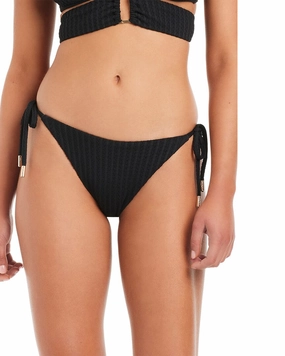 Red Carter Ribbed Textured Tie Side Bottom