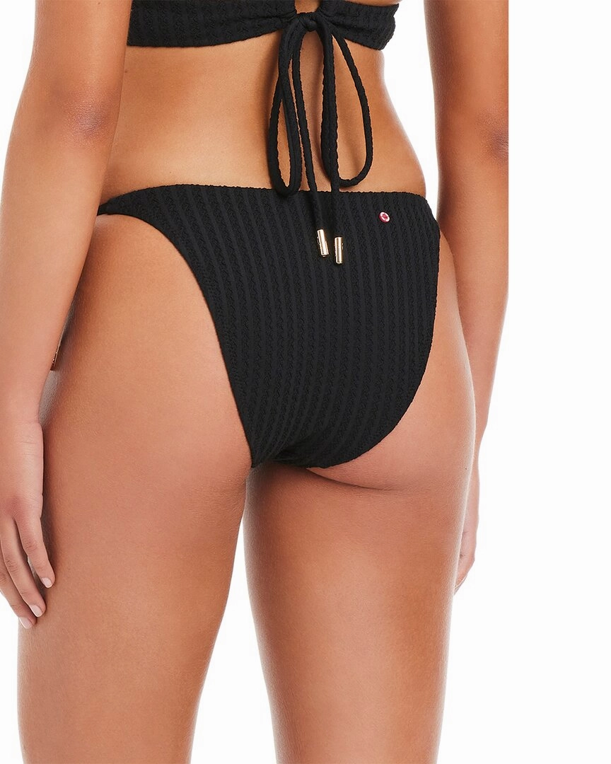 Red Carter Ribbed Textured Tie Side Bottom
