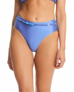 Red Carter Shine Solids High Waist Swim Bottoms