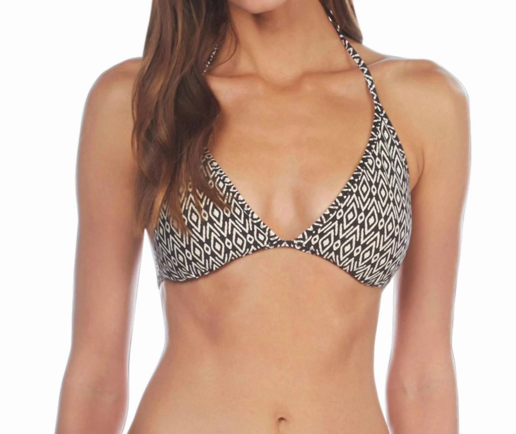 Reversible Triangle Bikini Top In Tribal Beat Indigo