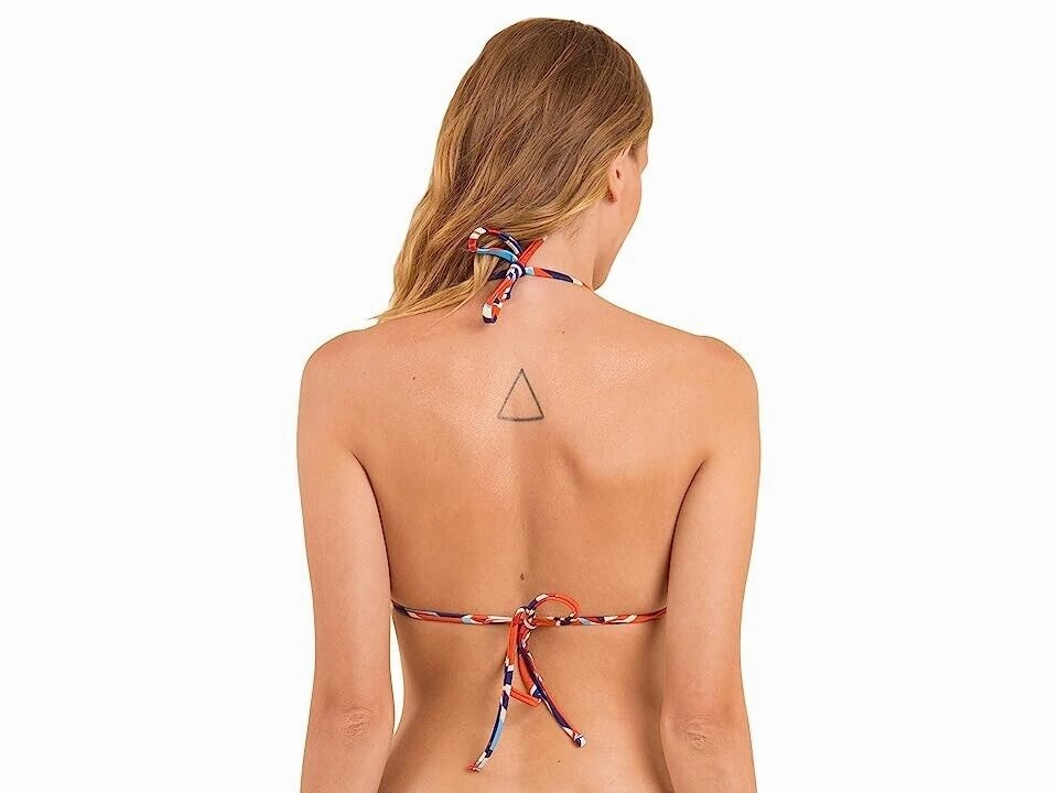 Rio De Sol Seamless Triangle Bikini Top Women's Small Multicolor Swimwear ERK648