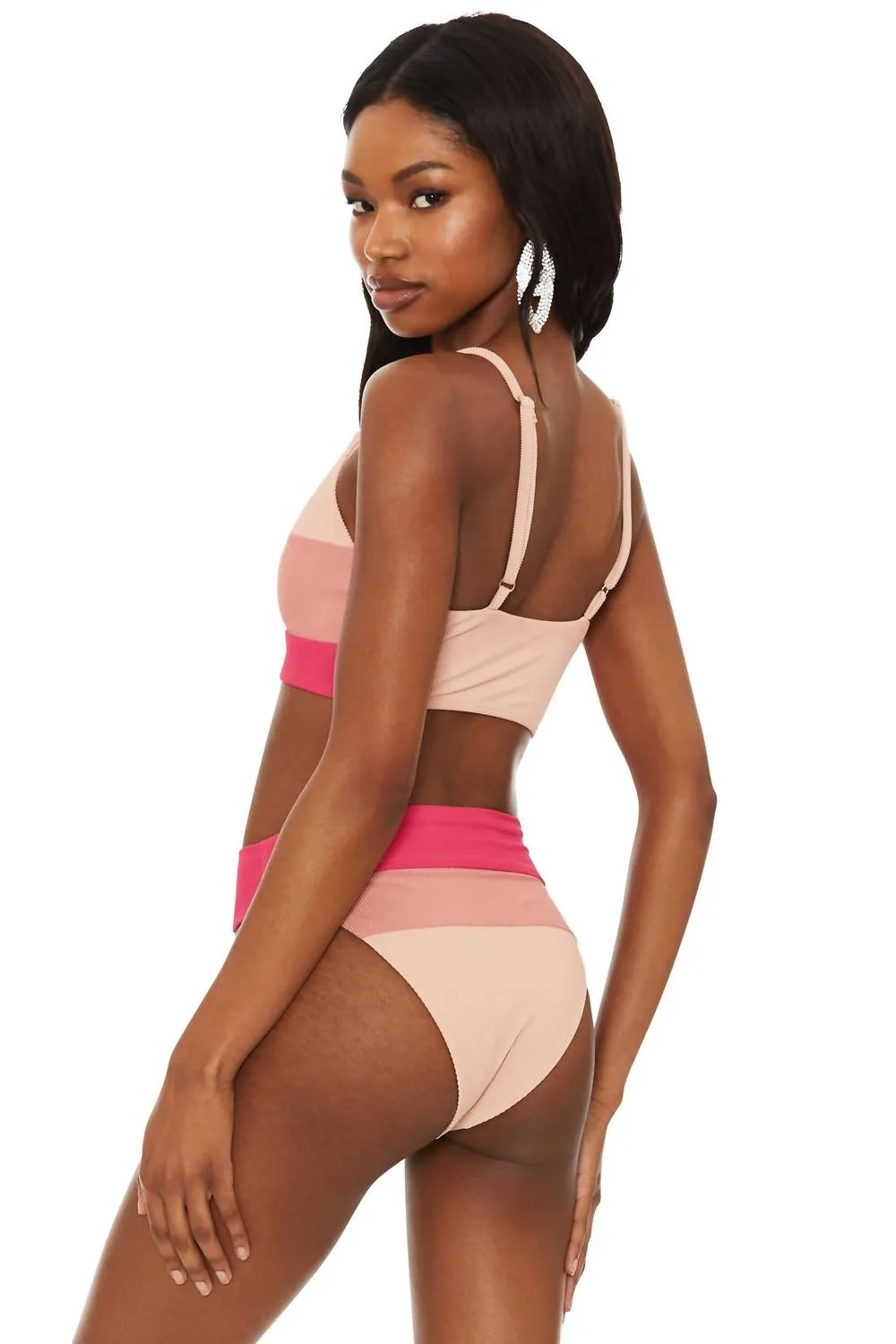 Riza Bikini Top In Rouge Color Block
