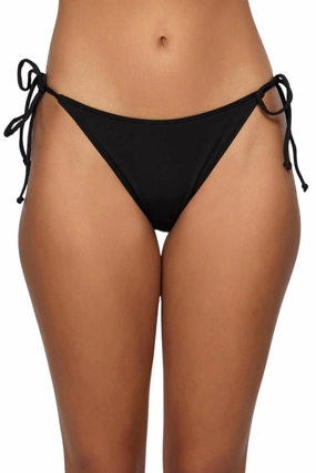 Saltwater Solids Maracas Medium Bikini Bottom In Black