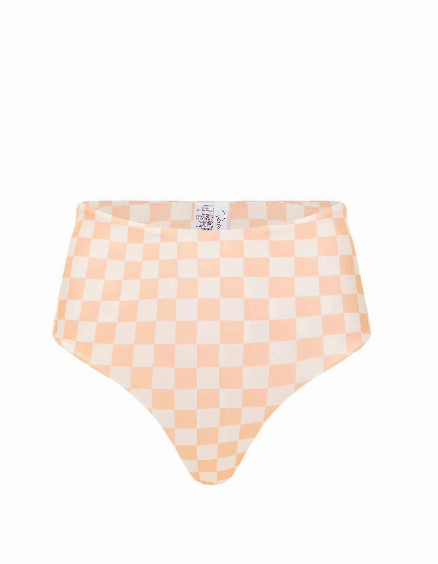 Sam High Waisted Bikini Bottom In Beige Riviera