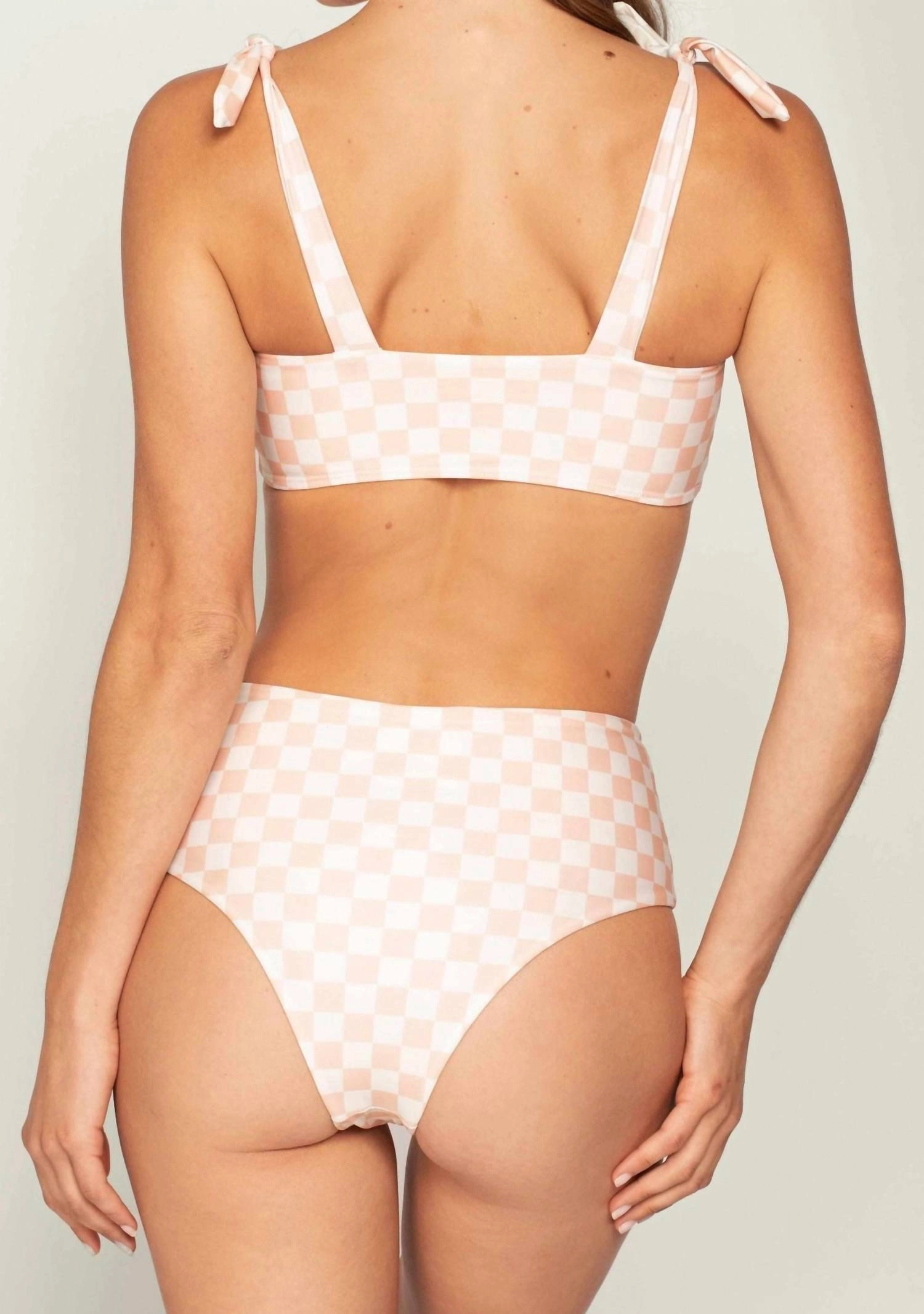 Sam High Waisted Bikini Bottom In Beige Riviera