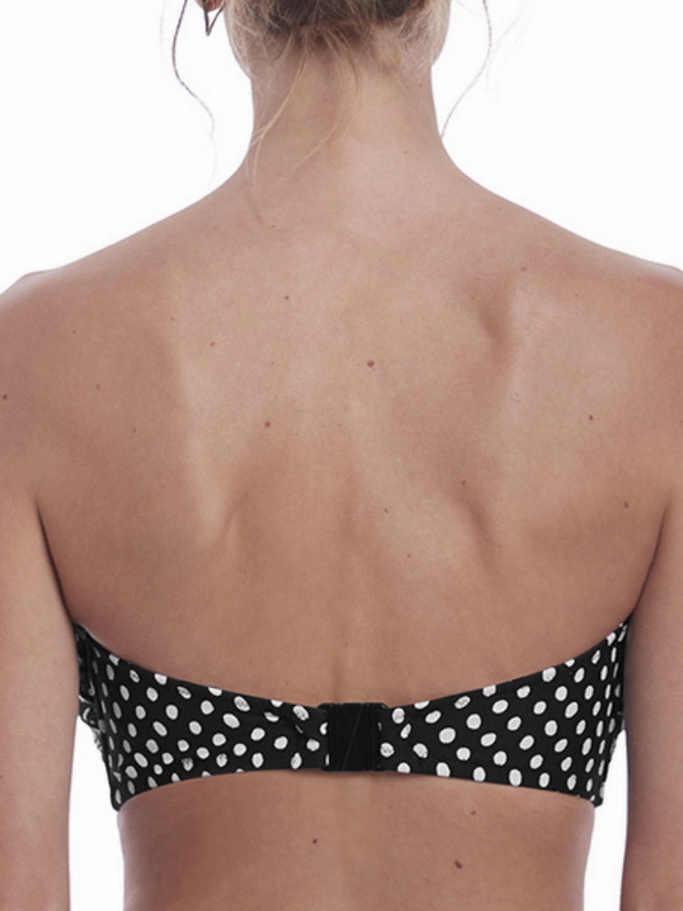 Santa Monica Bandeau Bikini Top - Black/White