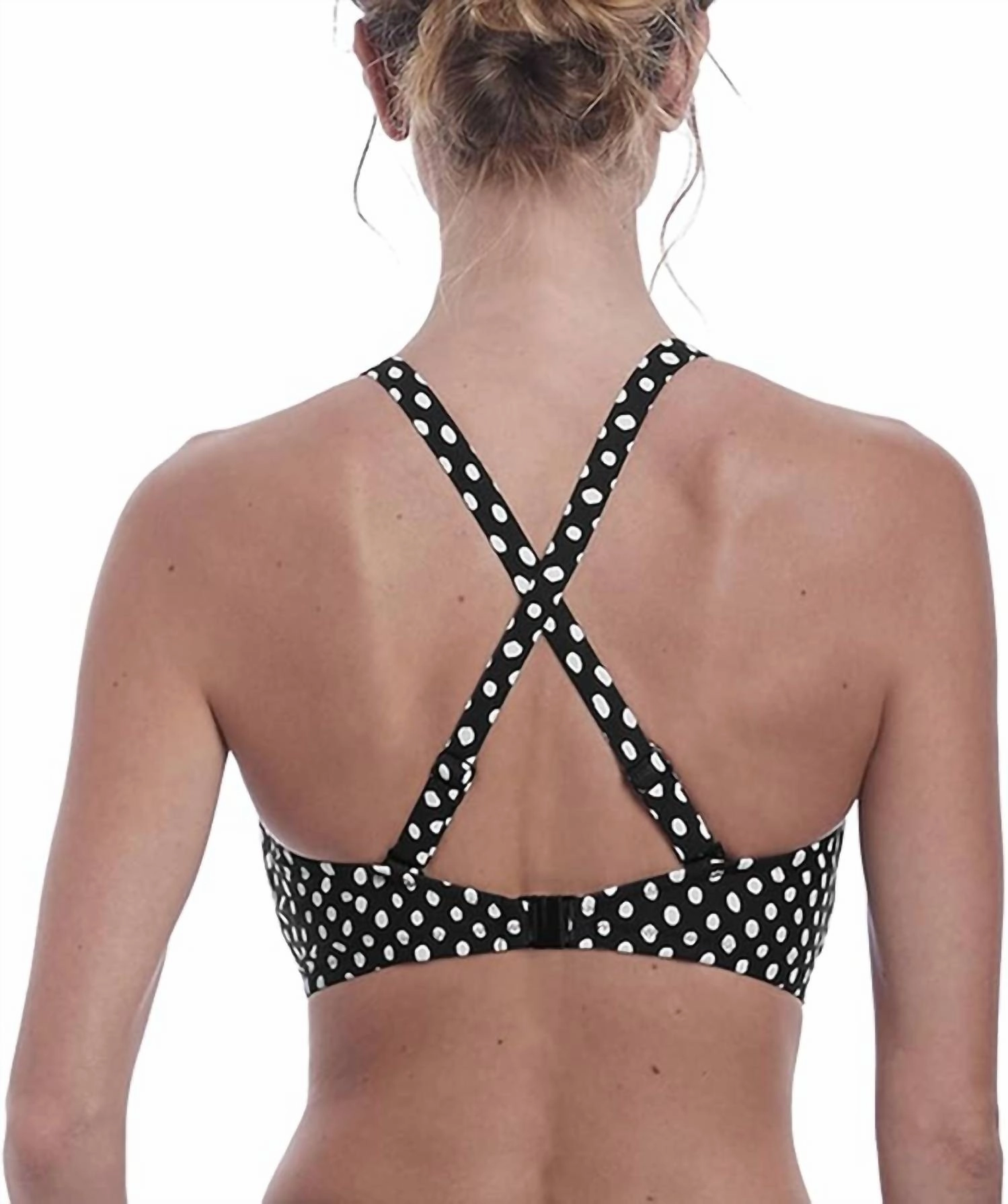Santa Monica Underwire Plunge Bikini Swim Top In Black