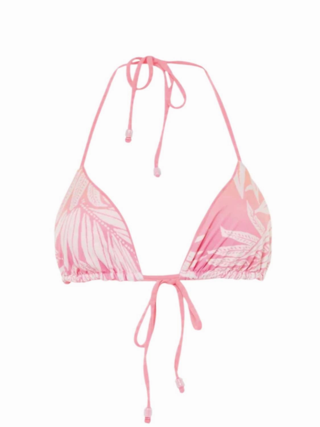 Sliding Triangle Bikini Top In Sea Pink Balmy