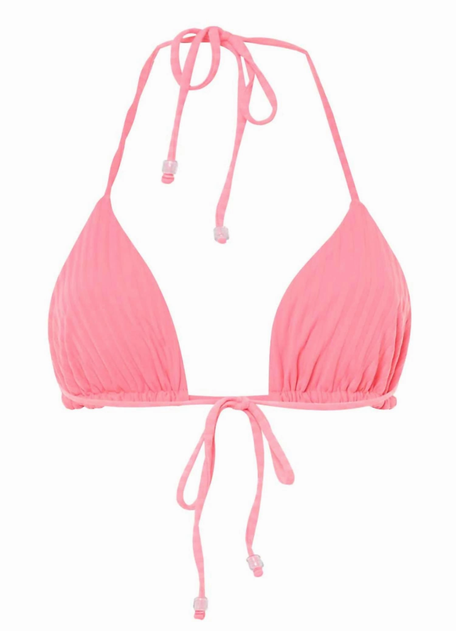 Sliding Triangle Bikini Top In Sea Pink Balmy
