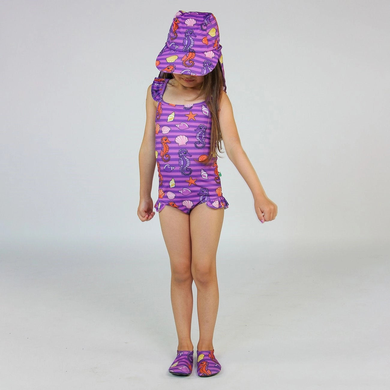 Sm?folk Spring Pink UV50 Sun Hat With Seahorses