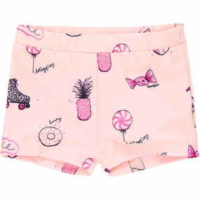 Soft Gallery Pamela Swim Shorts Rose Cloud AOP Candy