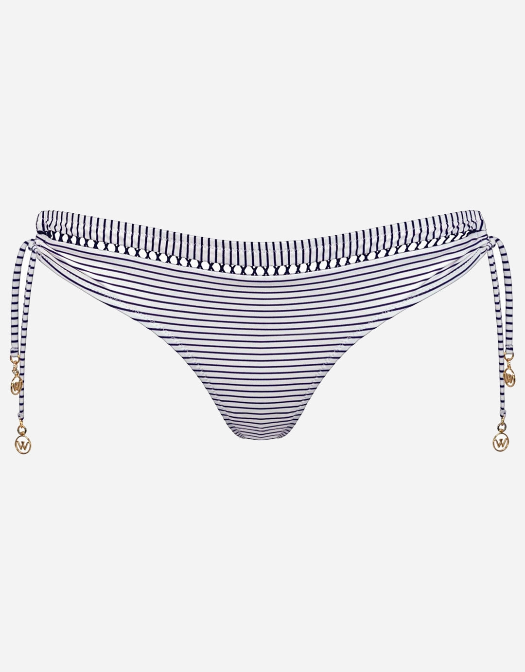 Strawberry Kiss Tie Side Bikini Pant -  White Night Blue