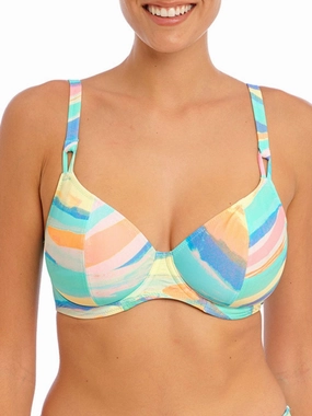 Summer Reef Plunge Bikini Top - Aqua