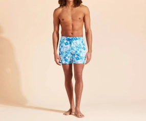 Tahiti Flowers Swim Trunks In White / White
