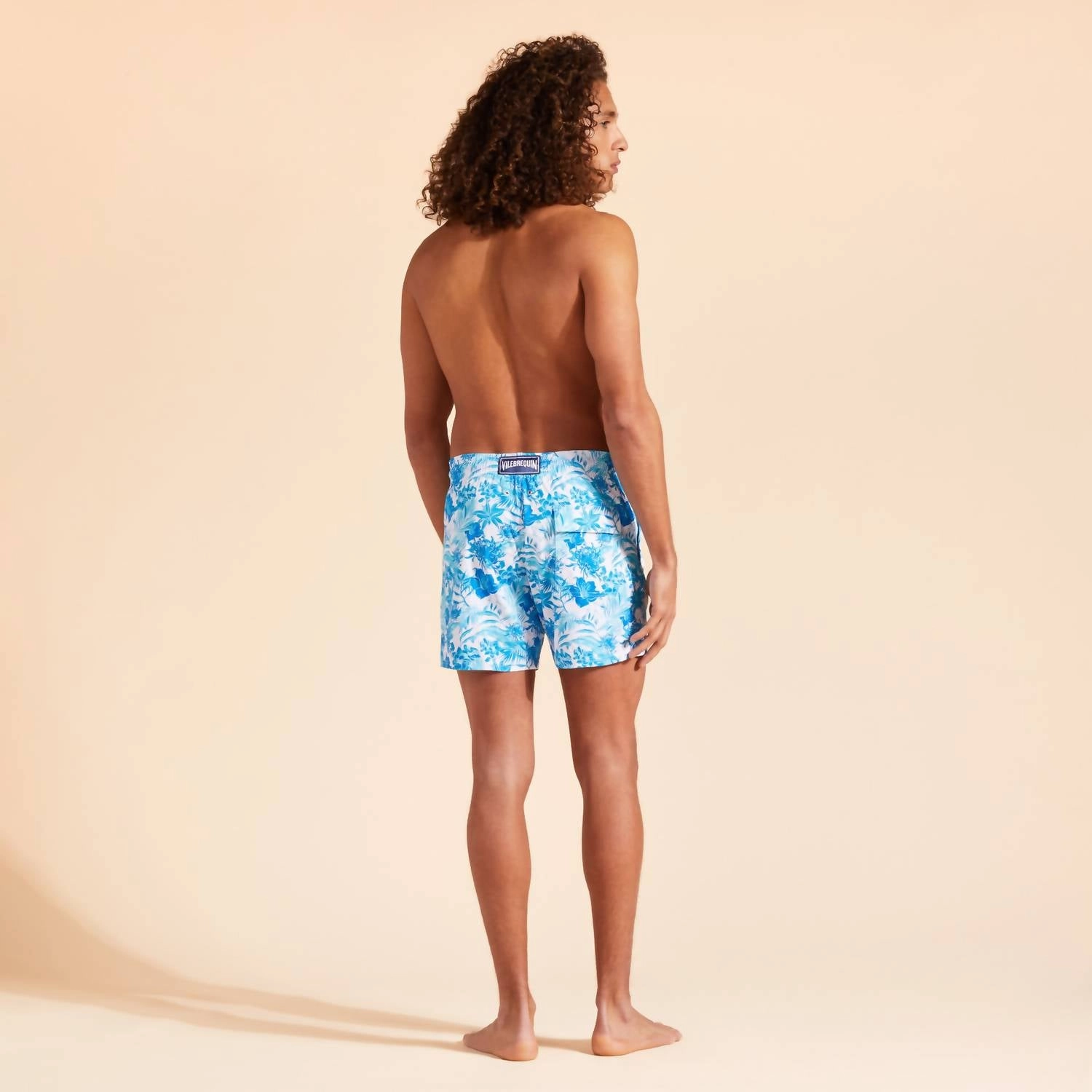 Tahiti Flowers Swim Trunks In White / White