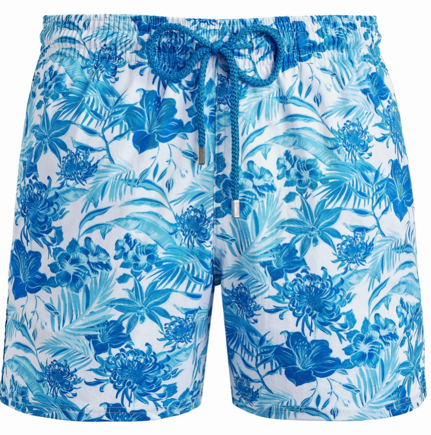 Tahiti Flowers Swim Trunks In White / White