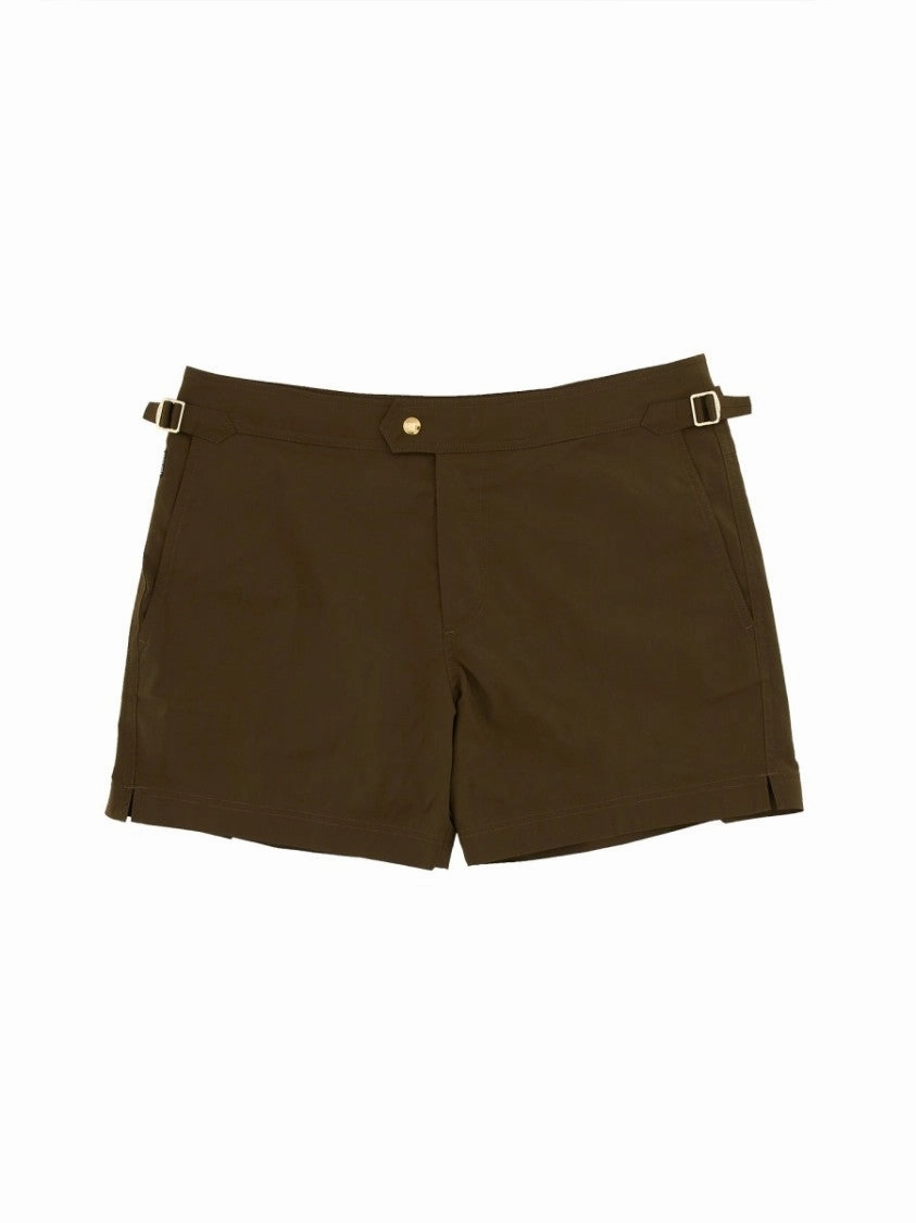 Tailored Brown Swimsuit With Adjustable Straps