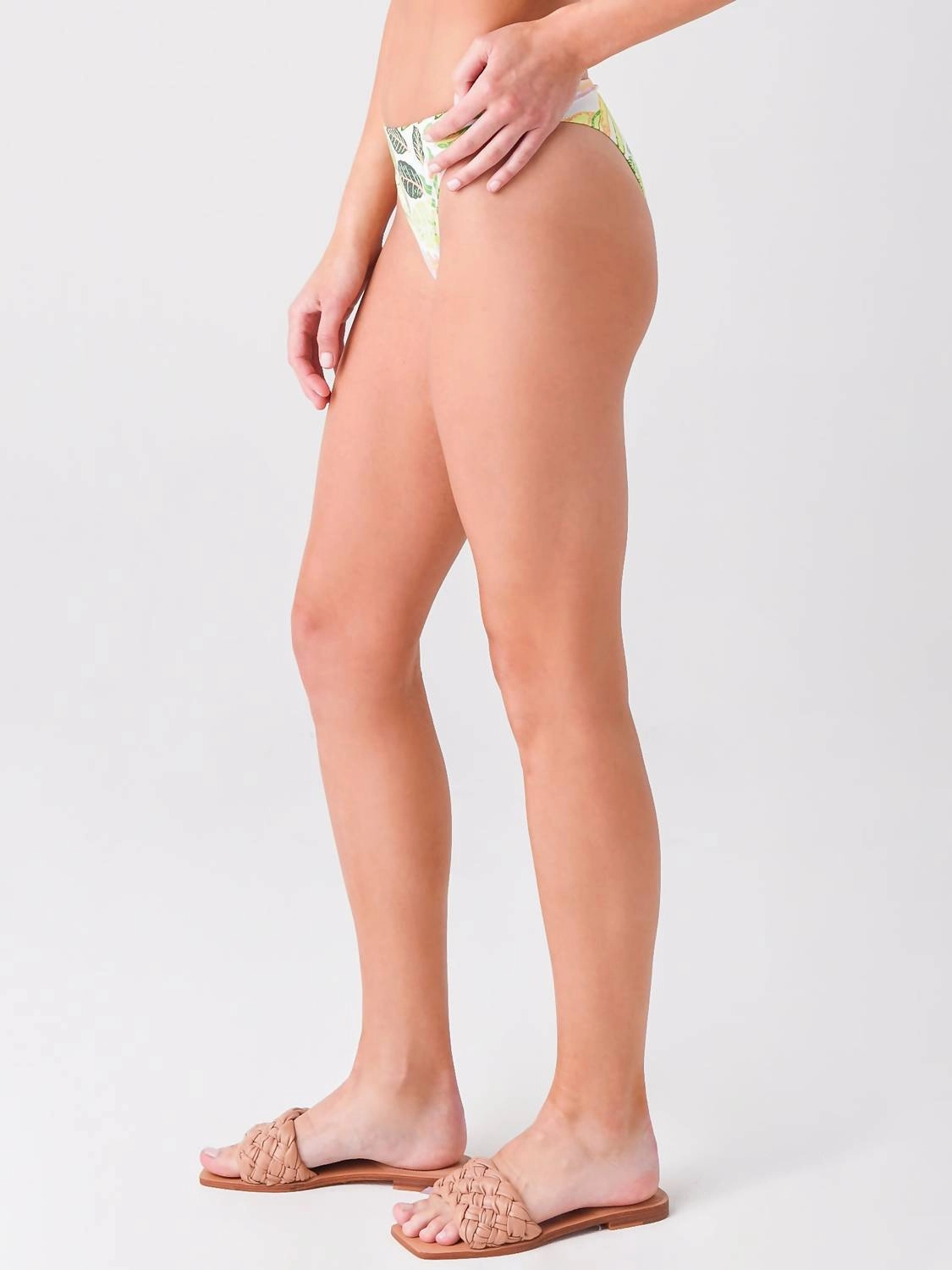 Tati Bikini Bottom In Palm Leaf Print