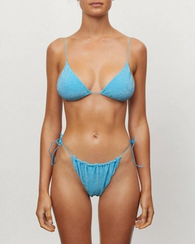 The Gathered Tie Pant Bikini In Turquoise