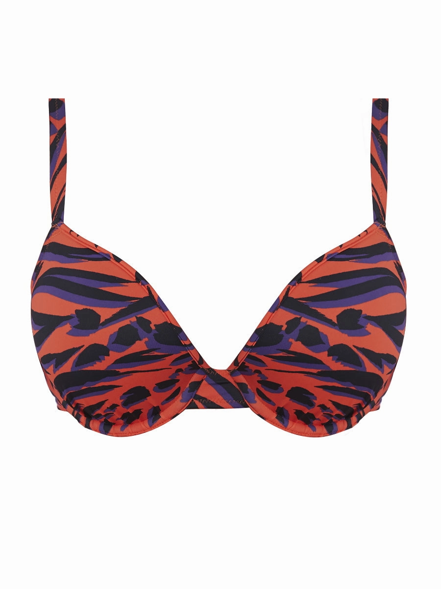Tiger Bay Moulded Plunge Bikini Top - Sunset