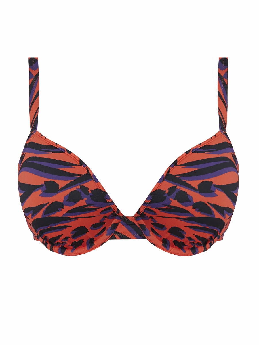 Tiger Bay Moulded Plunge Bikini Top - Sunset