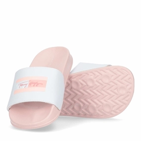 Tommy Hilfiger Flag Print Pool Slide White/Pink