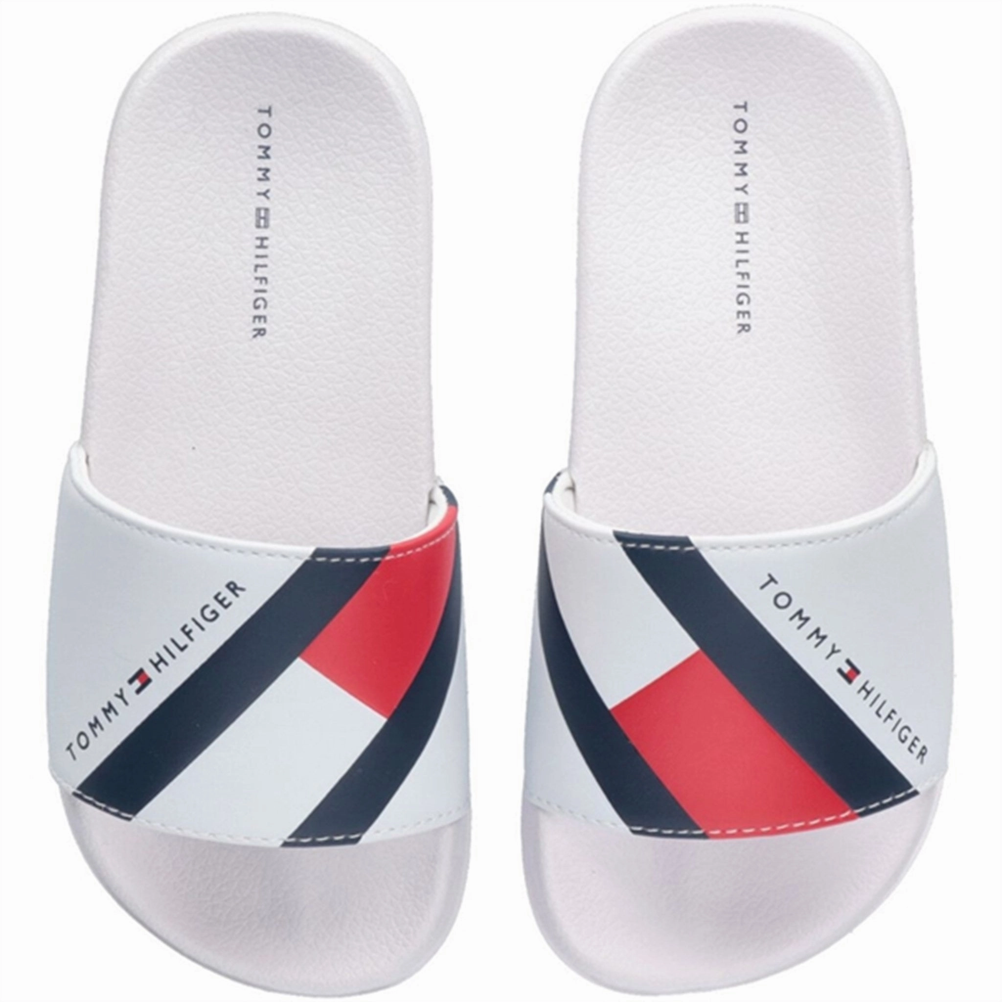 Tommy Hilfiger Varsity Print Pool Slide White