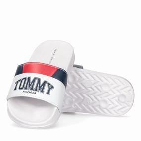 Tommy Hilfiger Varsity Print Pool Slide White