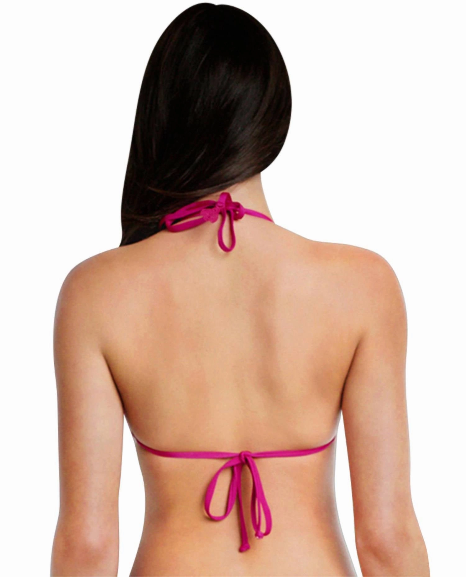 Triangle Bikini Top In Sea Flower Festival Pink