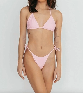 Triangle Swim Top In Blossom Pink