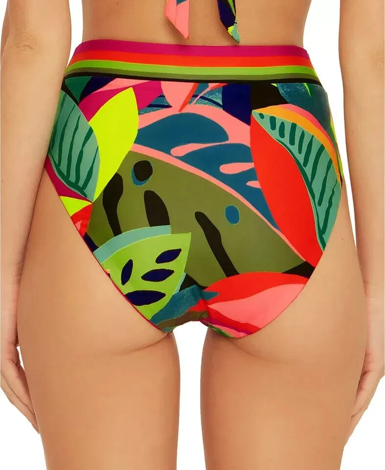 Trina Turk Rainforest Swim Bottom Women's 12 Multicolor Banded High-Waist ERK226