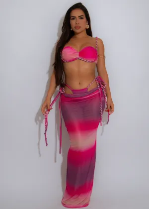 Twist & Glow Mesh Skirt Set Pink