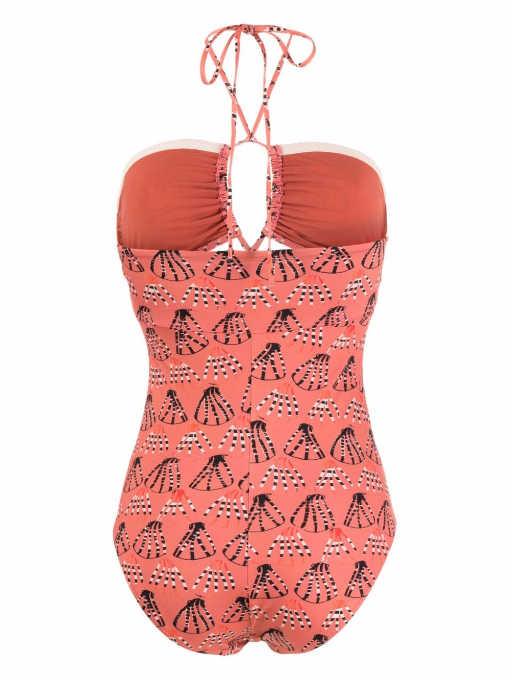 Ulla Johnson Women Minorca Maillot Rosa Halter Cuot-Out One-Piece Swimsuit