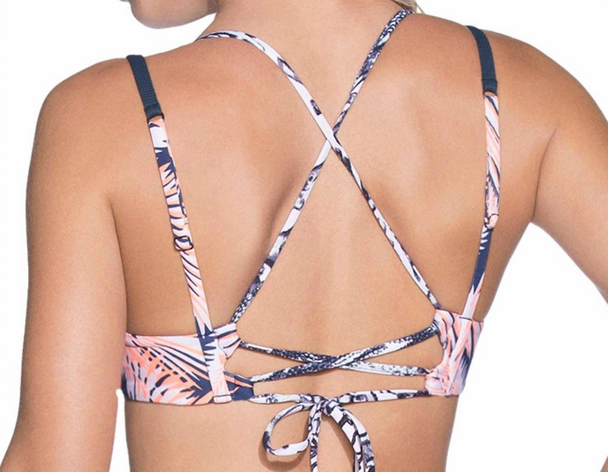Underwire Strappy Back Bikini Top In Maa Seashell Nights