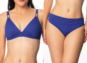 Underwired Triangle Bikini Two-Piece Swimsuit In Mer Indigo