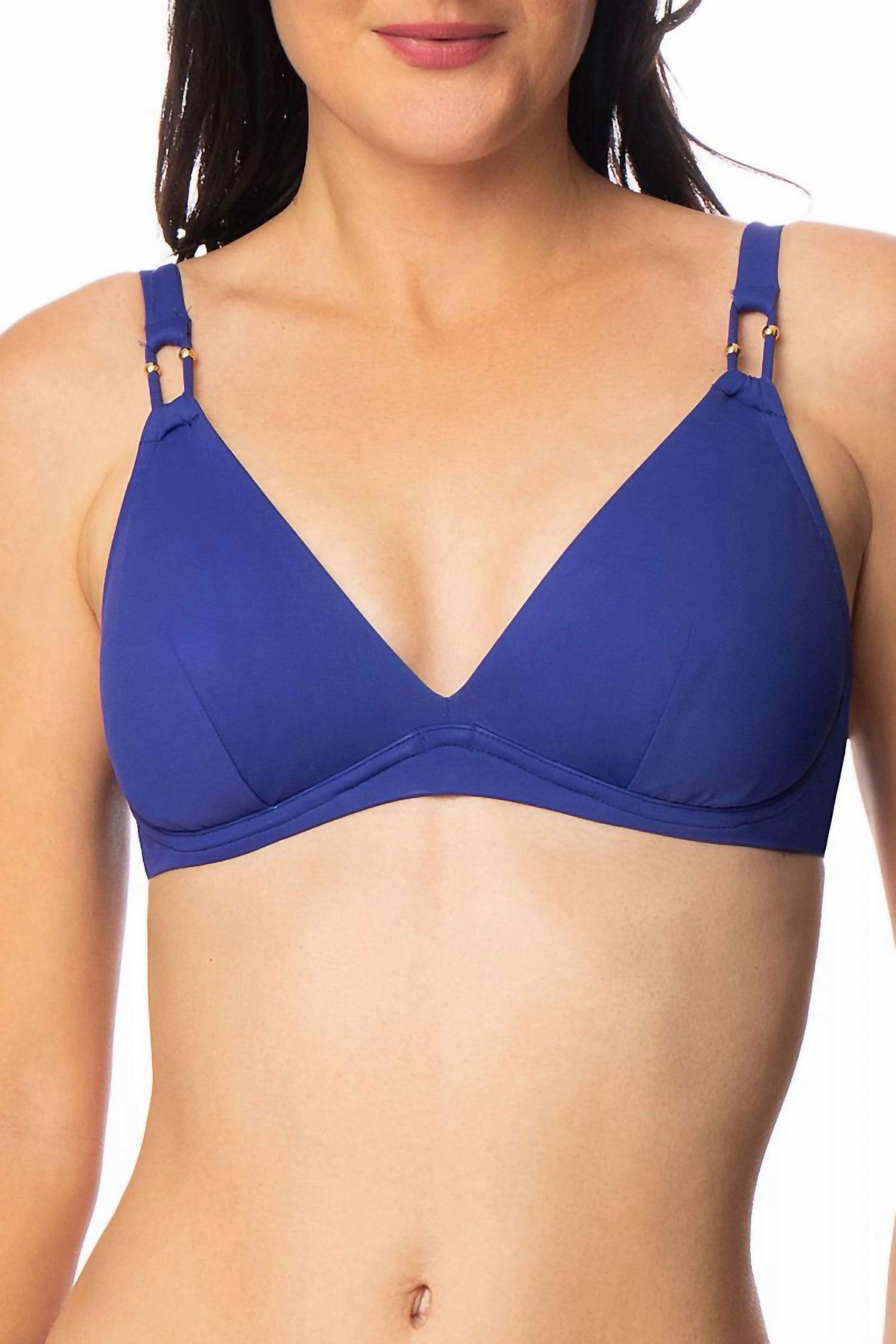 Underwired Triangle Bikini Two-Piece Swimsuit In Mer Indigo