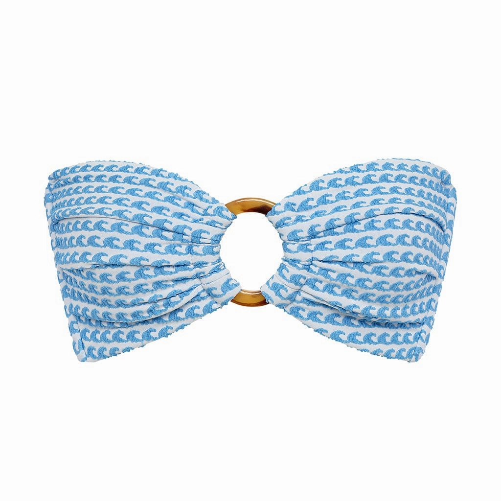 Wave Repeat Tori Ties Bandeau Bikini Top