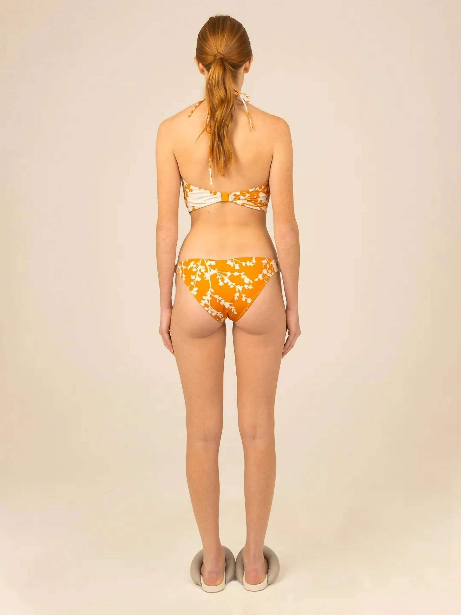 Wokens Hedda Bikini Top In Orange Blossom Branch