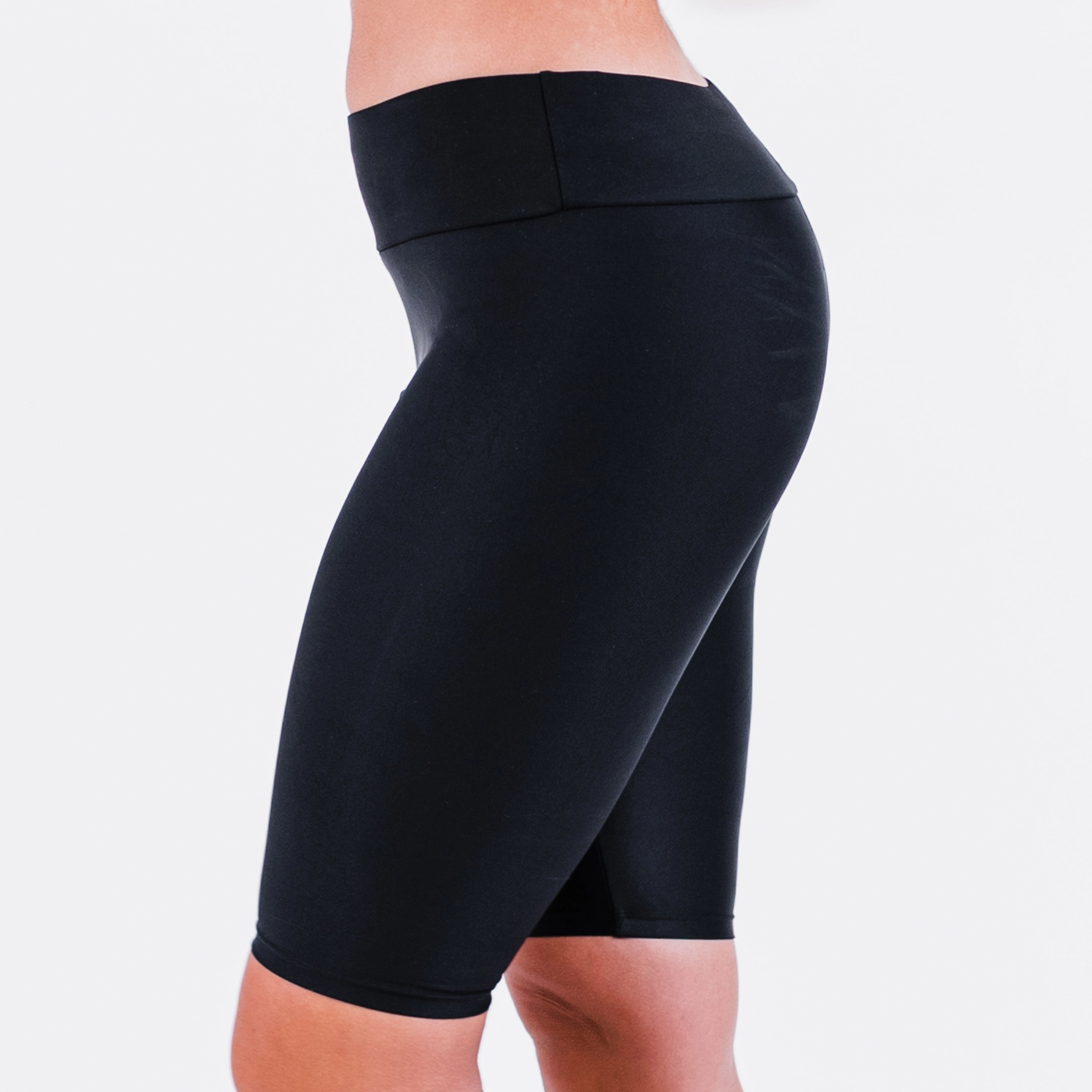 Women's High Waisted Long Bike Swim Shorts