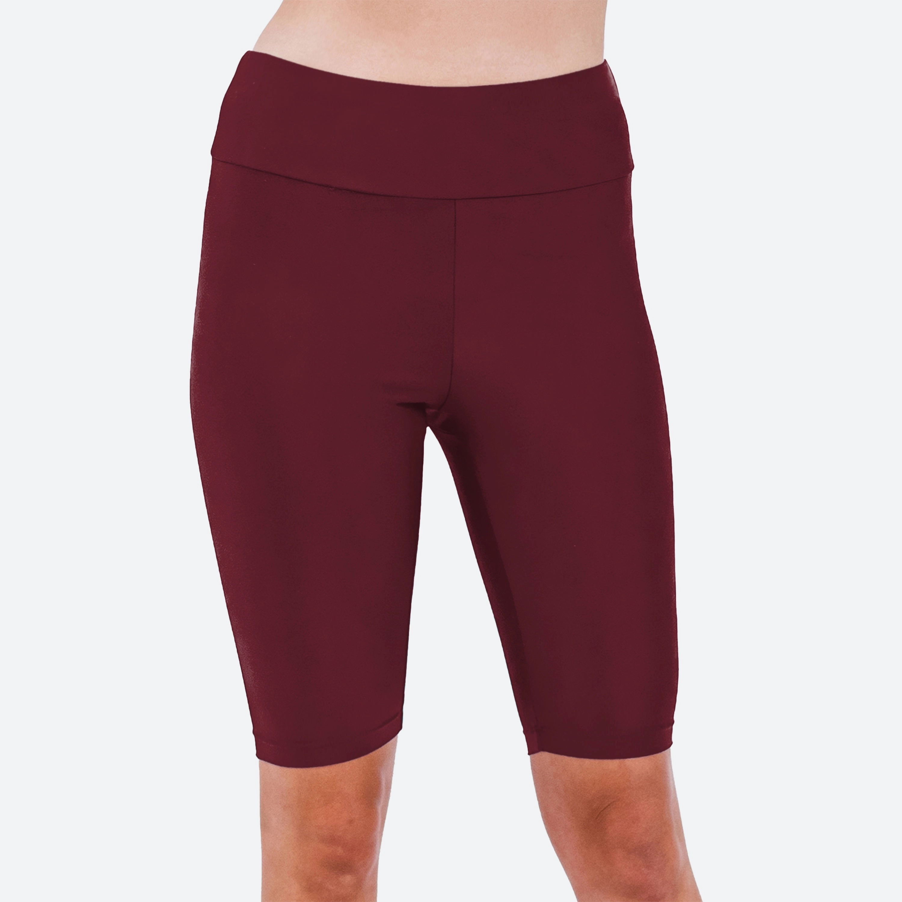 Women's High Waisted Long Bike Swim Shorts