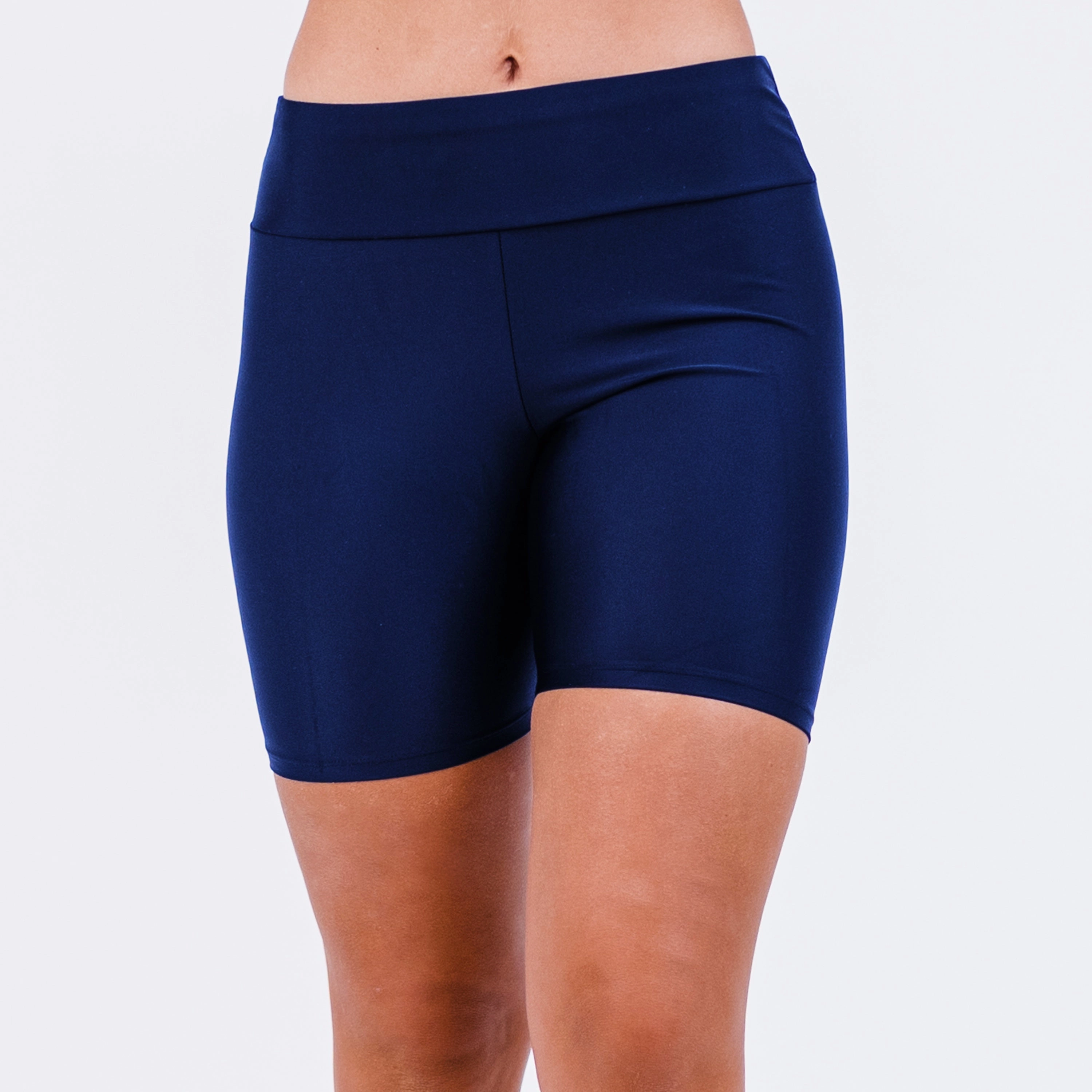 Women's High Waisted Mid-Thigh Swim Shorts