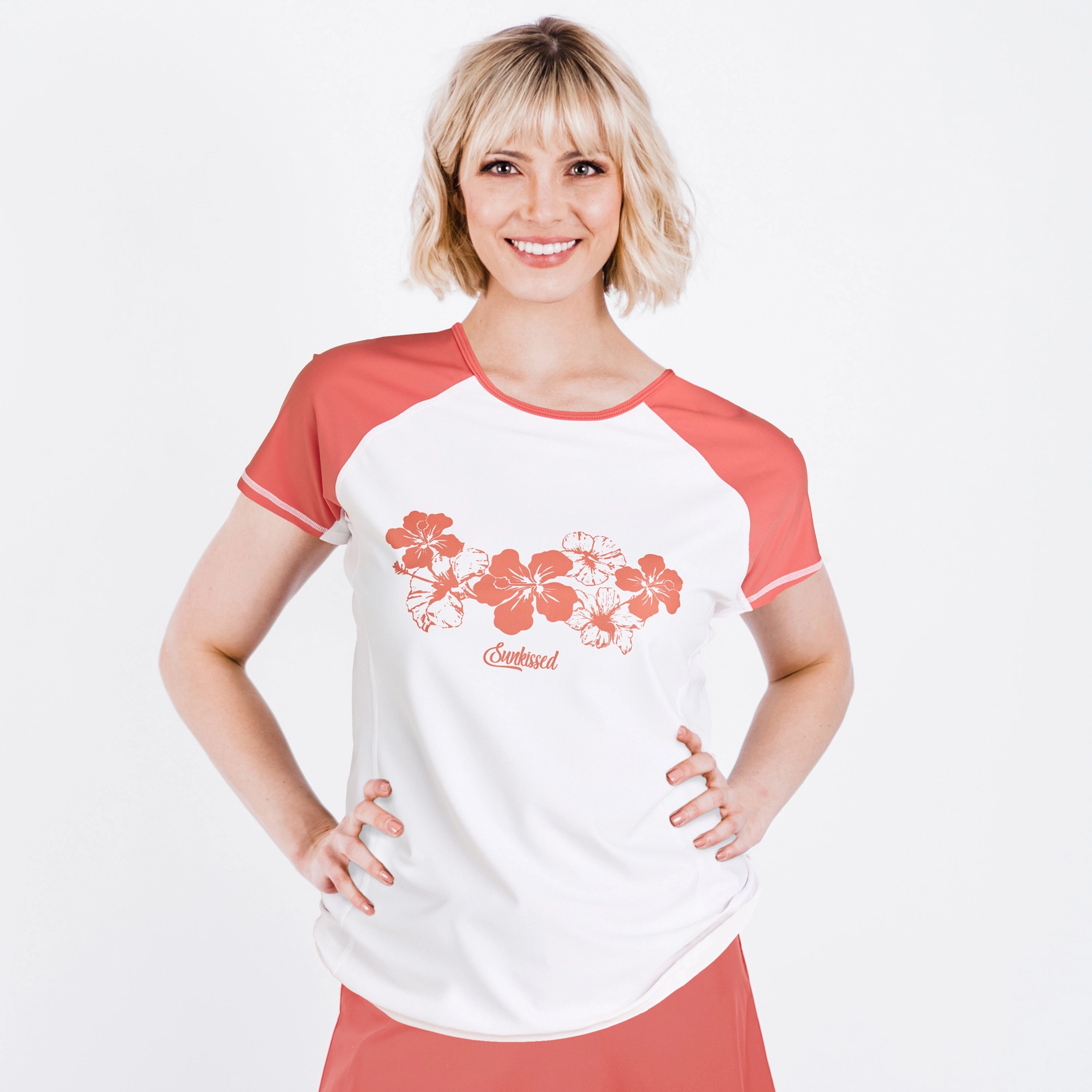 Women's Loose Fit Short Sleeve Adele Swim Top