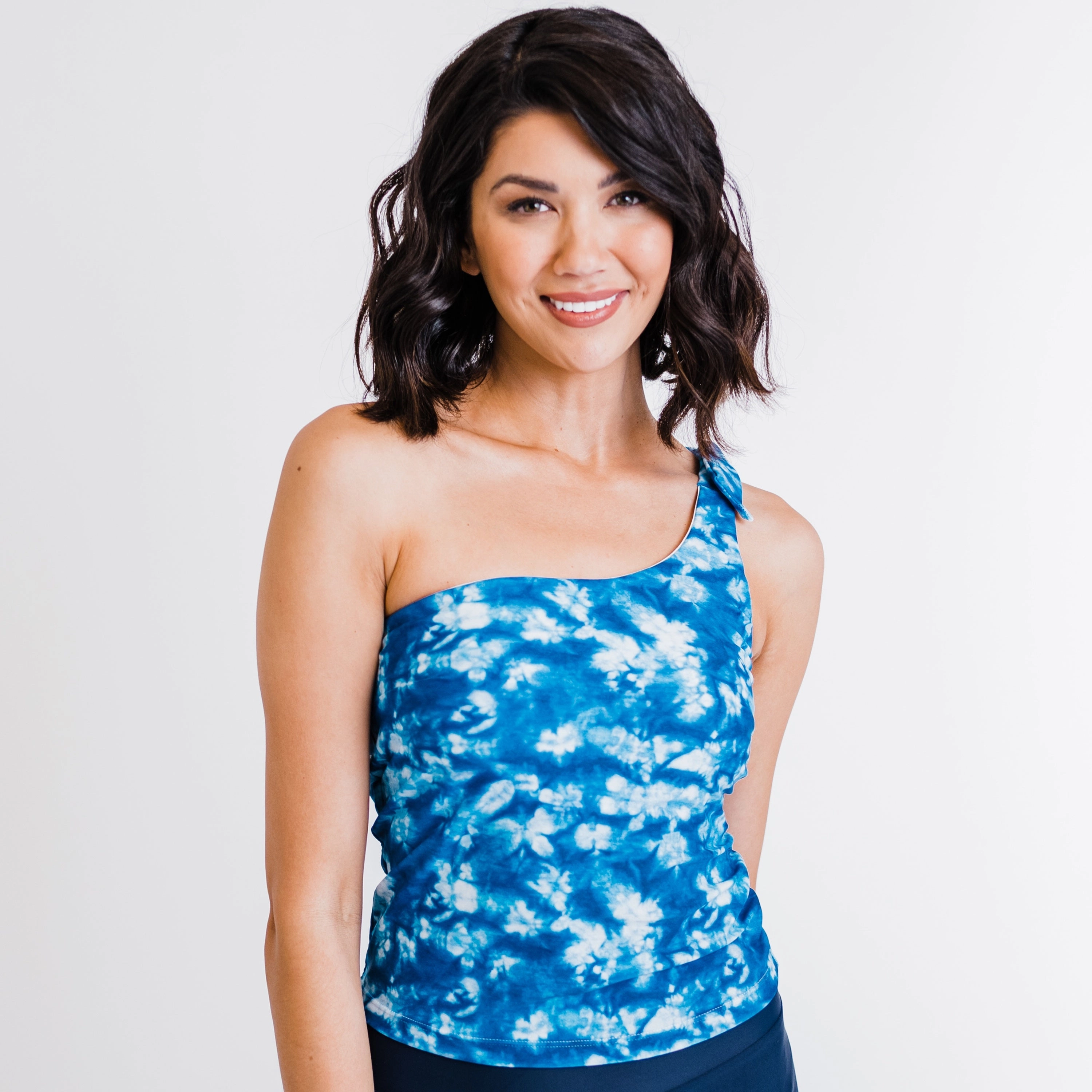 Women's One Shoulder Layla Crop Swim Top With Built In Bra