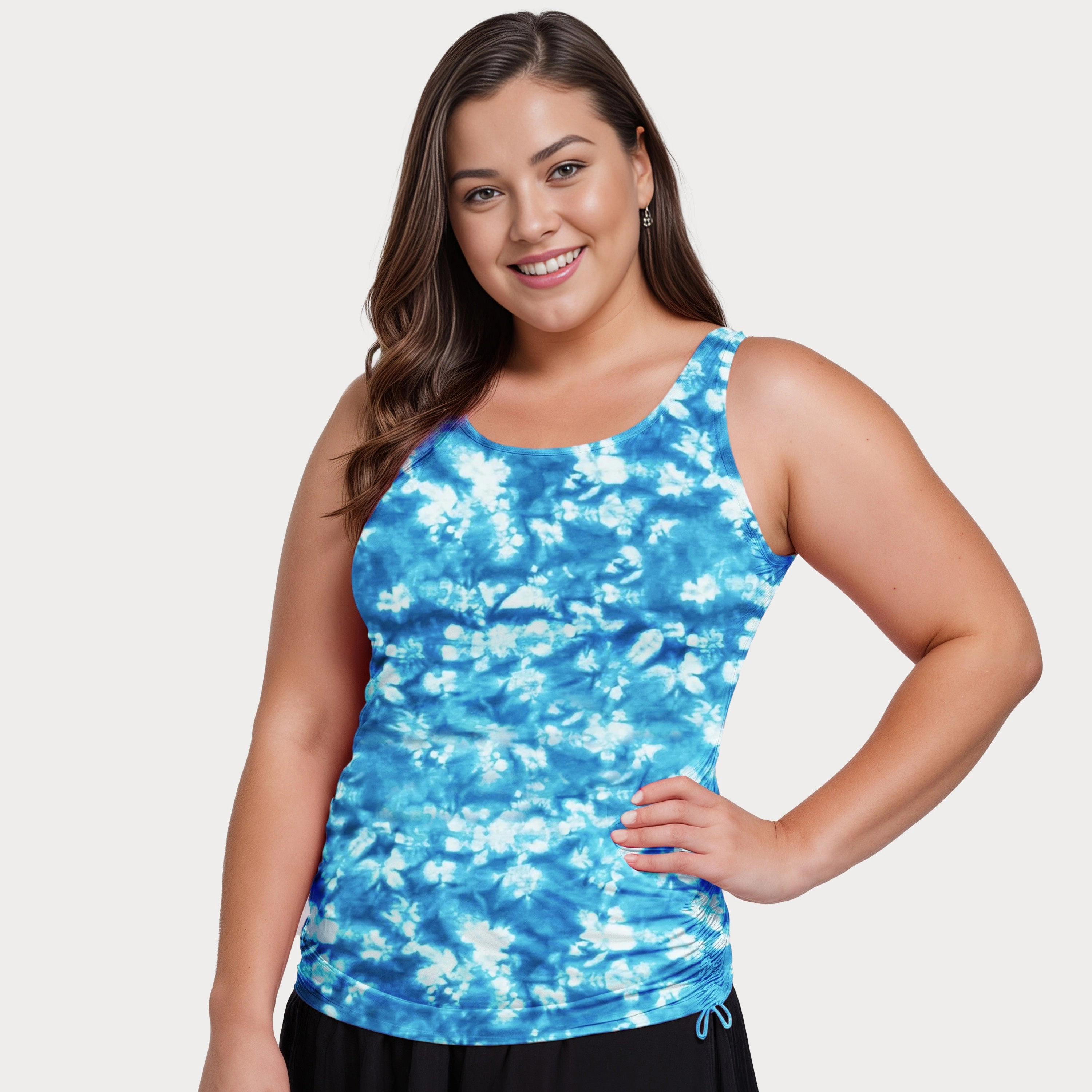 Women's Plus Maya Tankini Swim Top With Built-in Bra - Patterns