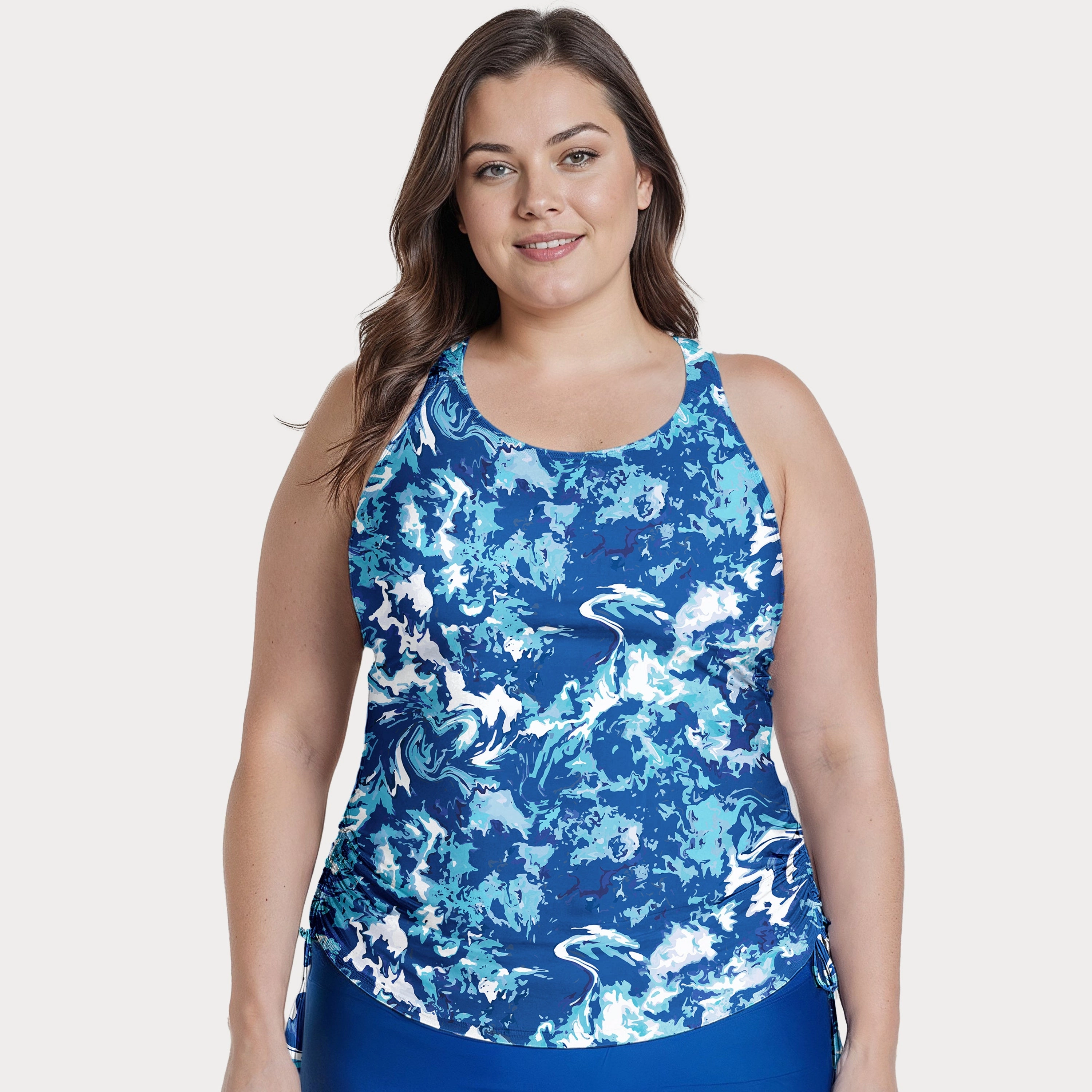 Women's Plus Maya Tankini Swim Top With Built-in Bra - Patterns