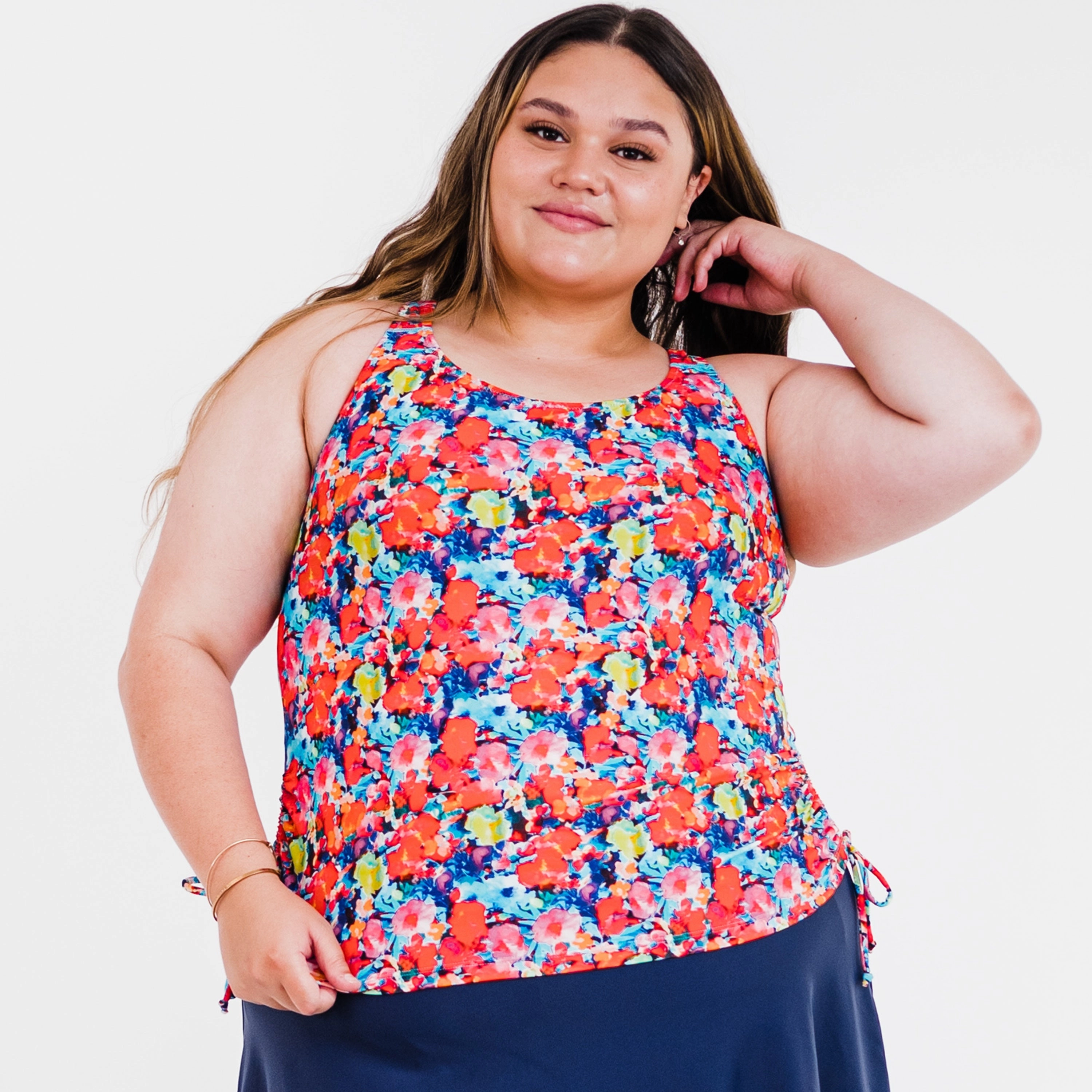 Women's Plus Maya Tankini Swim Top With Built-in Bra - Patterns