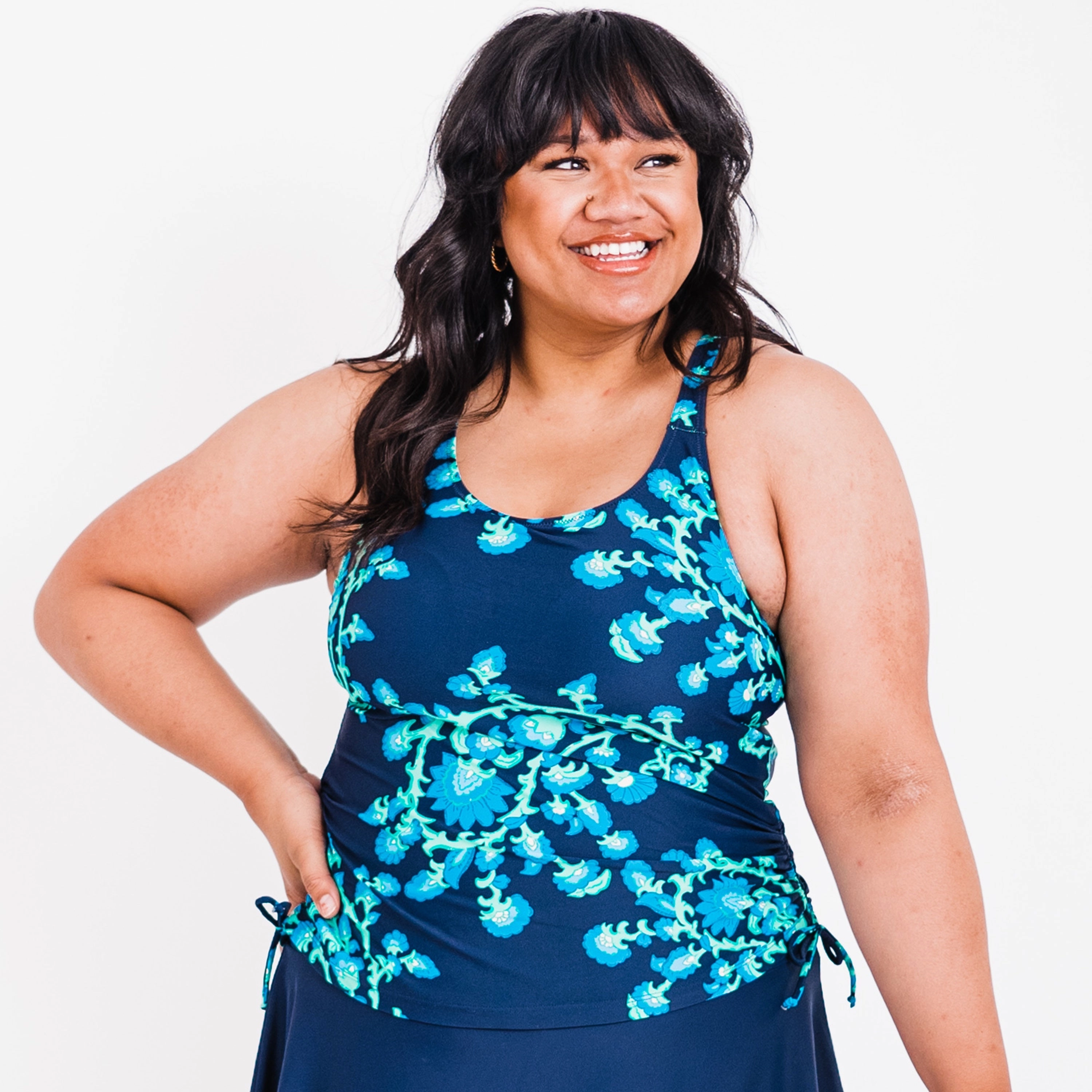 Women's Plus Maya Tankini Swim Top With Built-in Bra - Patterns