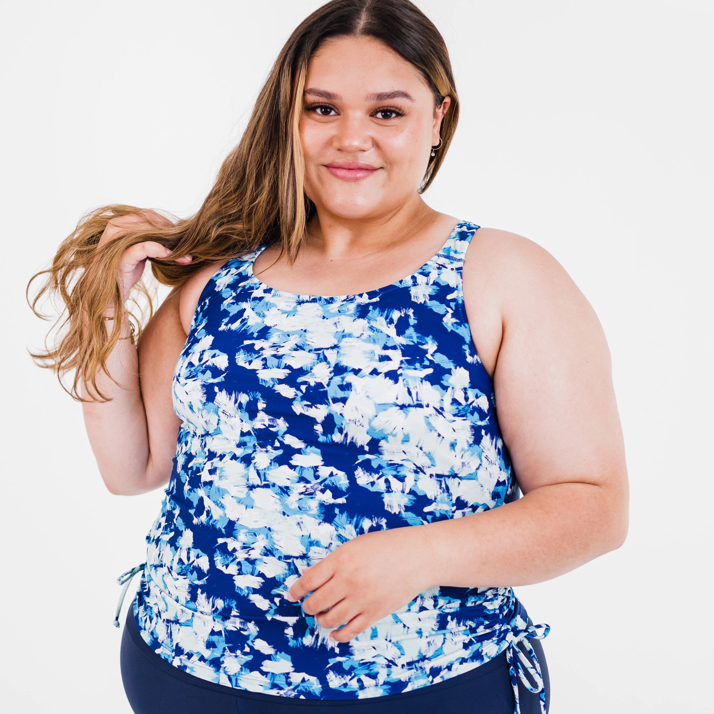 Women's Plus Maya Tankini Swim Top With Built-in Bra - Patterns