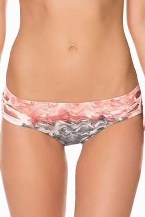 Women's Side Slashed Hipster Bikini Bottom In Cosmic Red